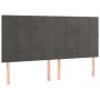 Headboards 4 units of dark gray velvet 80x5x78/88 cm by , Headboards and footboards - Ref: Foro24-3116387, Price: 118,33 €, D...