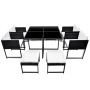 Set comedor de jardín 9 piezas y cojines ratán sintético negro de vidaXL, Conjuntos de jardín - Ref: Foro24-42759, Precio: 42...