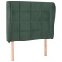 Headboard with dark green velvet ears 83x23x118/128 cm by , Headboards and footboards - Ref: Foro24-3117989, Price: 78,86 €, ...