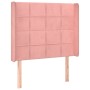 Headboard with pink velvet ears 83x16x118/128 cm by , Headboards and footboards - Ref: Foro24-3119615, Price: 74,33 €, Discou...