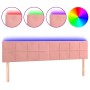 Cabecero con LED de terciopelo rosa 160x5x78/88 cm de , Cabeceros y pies de cama - Ref: Foro24-3121671, Precio: 63,86 €, Desc...