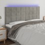 Cabecero con luces LED terciopelo gris claro 160x5x118/128 cm de , Cabeceros y pies de cama - Ref: Foro24-3122478, Precio: 12...