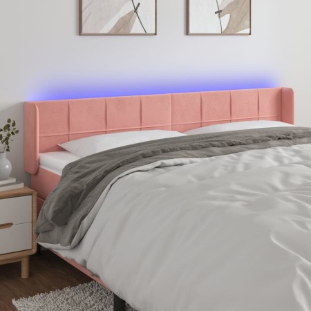 Cabecero con LED de terciopelo rosa 163x16x78/88 cm de , Cabeceros y pies de cama - Ref: Foro24-3123295, Precio: 76,99 €, Des...