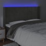 Dark gray velvet headboard with LED 163x16x118/128 cm by , Headboards and footboards - Ref: Foro24-3124103, Price: 134,98 €, ...