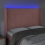 Pink velvet headboard with LED 147x16x118/128 cm by , Headboards and footboards - Ref: Foro24-3124101, Price: 139,04 €, Disco...