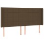 Headboard with LED in dark brown fabric 203x16x118/128 cm by , Headboards and footboards - Ref: Foro24-3124073, Price: 145,36...