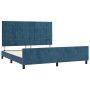 Dark blue velvet bed frame with headboard 160x200 cm by , Beds and slatted bases - Ref: Foro24-3125767, Price: 248,32 €, Disc...