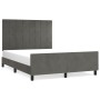 Dark gray velvet bed frame with headboard 140x190 cm by , Beds and slatted bases - Ref: Foro24-3125752, Price: 211,50 €, Disc...