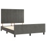 Dark gray velvet bed frame with headboard 140x190 cm by , Beds and slatted bases - Ref: Foro24-3125752, Price: 211,50 €, Disc...