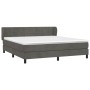 Box spring bed with dark gray velvet mattress 160x200 cm by , Beds and slatted bases - Ref: Foro24-3127500, Price: 484,62 €, ...