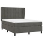 Box spring bed with dark gray velvet mattress 140x190 cm by , Beds and slatted bases - Ref: Foro24-3129208, Price: 491,27 €, ...