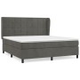 Box spring bed with dark gray velvet mattress 160x200 cm by , Beds and slatted bases - Ref: Foro24-3129220, Price: 578,19 €, ...