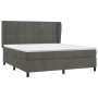 Box spring bed with dark gray velvet mattress 160x200 cm by , Beds and slatted bases - Ref: Foro24-3129220, Price: 578,19 €, ...