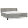 Cama box spring con colchón terciopelo gris claro 160x200 cm de , Camas y somieres - Ref: Foro24-3130967, Precio: 483,99 €, D...