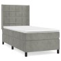 Cama box spring con colchón terciopelo gris claro 80x200 cm de , Camas y somieres - Ref: Foro24-3132645, Precio: 329,87 €, De...