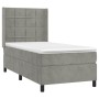 Box spring bed with light gray velvet mattress 80x200 cm by , Beds and slatted bases - Ref: Foro24-3132645, Price: 331,07 €, ...