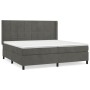 Box spring bed with dark gray velvet mattress 200x200 cm by , Beds and slatted bases - Ref: Foro24-3132700, Price: 702,54 €, ...