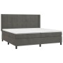 Box spring bed with dark gray velvet mattress 200x200 cm by , Beds and slatted bases - Ref: Foro24-3132700, Price: 702,54 €, ...