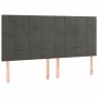 Box spring bed with dark gray velvet mattress 200x200 cm by , Beds and slatted bases - Ref: Foro24-3132700, Price: 702,54 €, ...