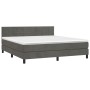 Cama box spring colchón y LED terciopelo gris oscuro 160x200 cm de , Camas y somieres - Ref: Foro24-3134412, Precio: 489,30 €...