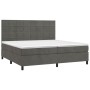 Cama box spring colchón y LED terciopelo gris oscuro 200x200 cm de , Camas y somieres - Ref: Foro24-3136144, Precio: 709,70 €...