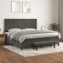 Box spring bed with dark gray velvet mattress 200x200 cm by , Beds and slatted bases - Ref: Foro24-3137864, Price: 739,99 €, ...