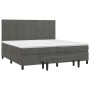 Box spring bed with dark gray velvet mattress 200x200 cm by , Beds and slatted bases - Ref: Foro24-3137864, Price: 739,99 €, ...