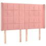 Cama box spring colchón y LED terciopelo rosa 140x190 cm de , Camas y somieres - Ref: Foro24-3139564, Precio: 539,96 €, Descu...