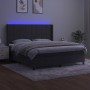 Box spring bed with mattress and LED dark gray velvet 160x200 cm by , Beds and slatted bases - Ref: Foro24-3139572, Price: 56...