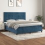 Boxspringbett mit dunkelblauer Samtmatratze 160x200 cm von , Betten und Lattenroste - Ref: Foro24-3143035, Preis: 544,88 €, R...