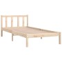 Solid pine wood bed frame 75x190 cm by , Beds and slatted bases - Ref: Foro24-810042, Price: 67,31 €, Discount: %