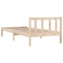 Solid pine wood bed frame 75x190 cm by , Beds and slatted bases - Ref: Foro24-810042, Price: 67,31 €, Discount: %