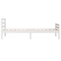 White solid wood bed frame 90x200 cm by , Beds and slatted bases - Ref: Foro24-814805, Price: 83,99 €, Discount: %