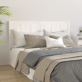 Solid white pine wood bed headboard 145.5x4x100 cm by , Headboards and footboards - Ref: Foro24-818091, Price: 86,99 €, Disco...