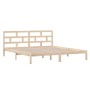 Solid pine wood bed frame 140x190 cm by , Beds and slatted bases - Ref: Foro24-3101198, Price: 117,06 €, Discount: %