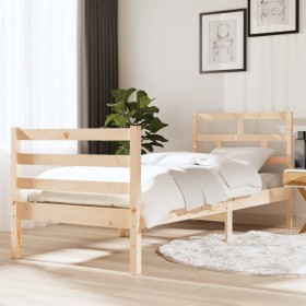 Estructura de cama individual pequeña madera maciza 75x190 cm de , Camas y somieres - Ref: Foro24-3101243, Precio: 94,99 €, D...