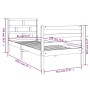 Estructura de cama individual pequeña madera maciza 75x190 cm de , Camas y somieres - Ref: Foro24-3101243, Precio: 93,88 €, D...