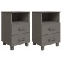 2 HAMAR solid pine light gray bedside tables 40x35x62 cm by vidaXL, Nightstands - Ref: Foro24-340419, Price: 117,08 €, Discou...