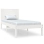 White solid wood single bed frame 90x190 cm by , Beds and slatted bases - Ref: Foro24-3104119, Price: 93,99 €, Discount: %