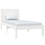 White solid wood single bed frame 90x190 cm by , Beds and slatted bases - Ref: Foro24-3104119, Price: 93,99 €, Discount: %