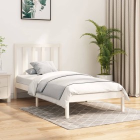 Solid white pine wood bed frame 75x190 cm by , Beds and slatted bases - Ref: Foro24-3105121, Price: 102,72 €, Discount: %