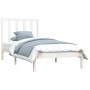 Estructura de cama madera maciza de pino blanco 75x190 cm de , Camas y somieres - Ref: Foro24-3105121, Precio: 100,61 €, Desc...