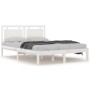 White solid wood bed frame 140x190 cm by , Beds and slatted bases - Ref: Foro24-3105516, Price: 146,91 €, Discount: %