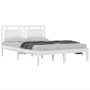 White solid wood bed frame 140x190 cm by , Beds and slatted bases - Ref: Foro24-3105516, Price: 146,91 €, Discount: %