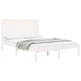 Estructura de cama de madera maciza de pino blanco 160x200 cm de , Camas y somieres - Ref: Foro24-3105741, Precio: 190,99 €, ...