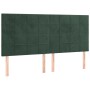 Cabeceros 4 unidades de terciopelo verde oscuro 80x5x78/88 cm de , Cabeceros y pies de cama - Ref: Foro24-3116389, Precio: 11...