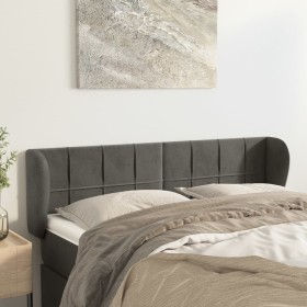 Dark gray velvet headboard 147x23x78/88 cm by , Headboards and footboards - Ref: Foro24-3117193, Price: 67,61 €, Discount: %