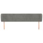 Light gray velvet headboard 163x23x78/88 cm by , Headboards and footboards - Ref: Foro24-3117198, Price: 71,79 €, Discount: %