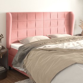 Headboard with pink velvet ears 163x23x118/128 cm by , Headboards and footboards - Ref: Foro24-3118015, Price: 124,99 €, Disc...