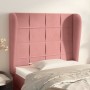 Cabecero con orejas de terciopelo rosa 83x23x118/128 cm de , Cabeceros y pies de cama - Ref: Foro24-3117991, Precio: 78,86 €,...